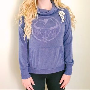 Blue Lace Up Sweatshirt